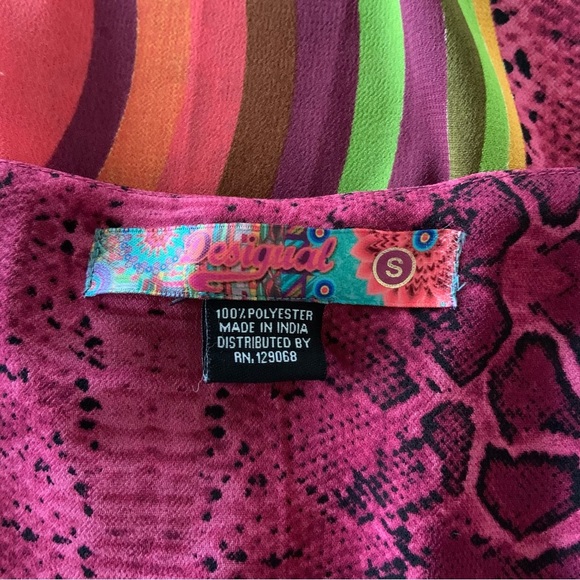 Desigual vibrant snakeskin sheer tunic - Picture 3 of 9